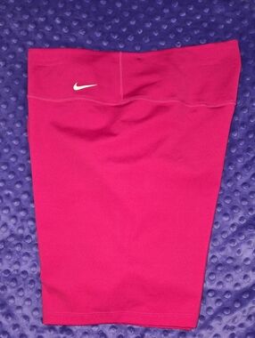 Nike Hot Pink Athletic Shorts with White Swoosh